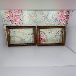 Vintage Solid Wood Picture Frames Rustic Decor Set of 2